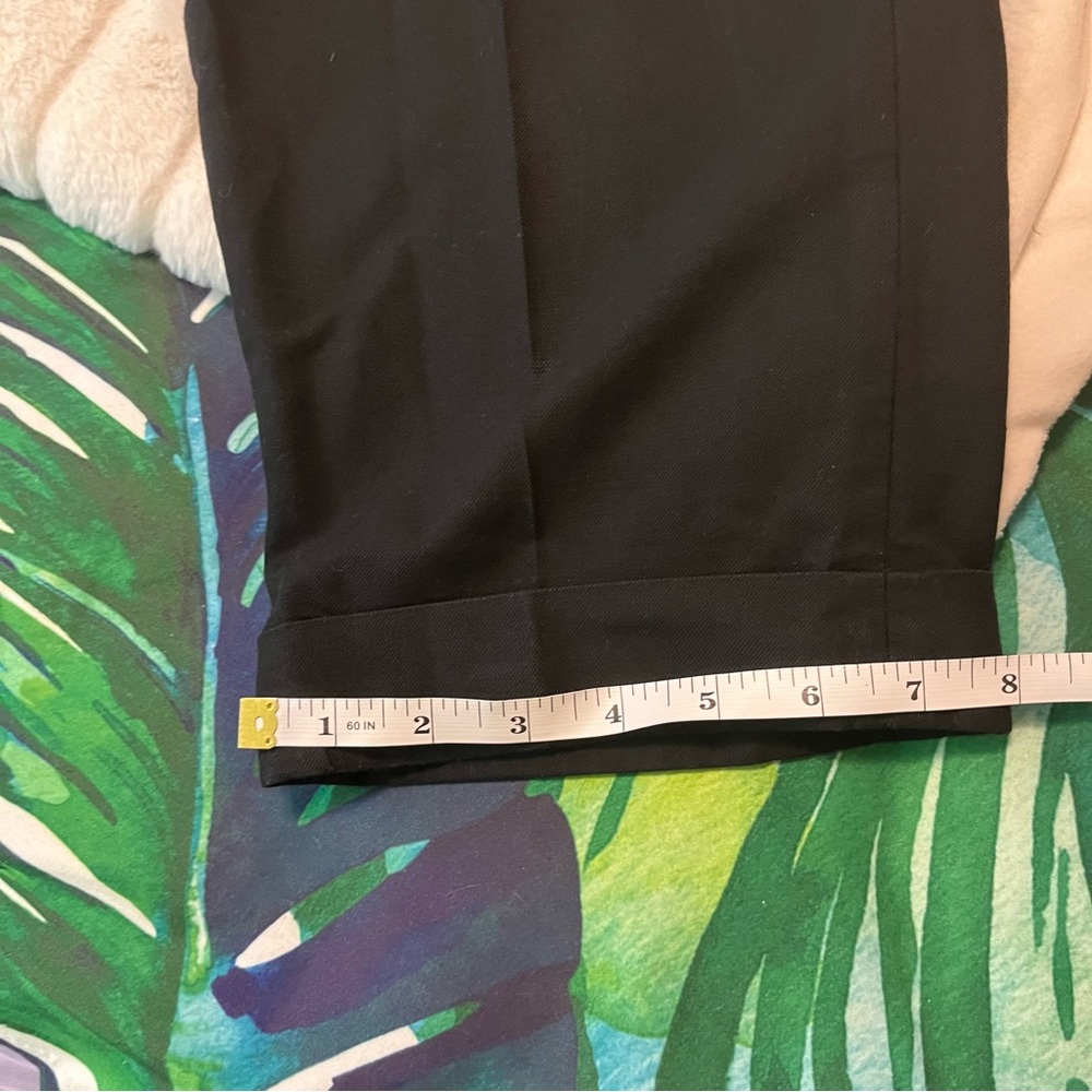 All Saints 30 Black Pleated Crop Wide Leg Taper Fit Office Preppy City Pants - Picture 6 of 11